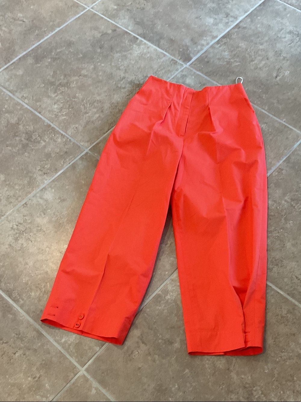 PRUNE GOLDSCHMIDT pleated front button bottom pants, orange, size 36